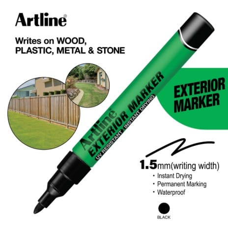 ปากกาเคมีงานภายนอก ARTLINE EXTERIOR MARKER 1.5 มม. สีดำ_1